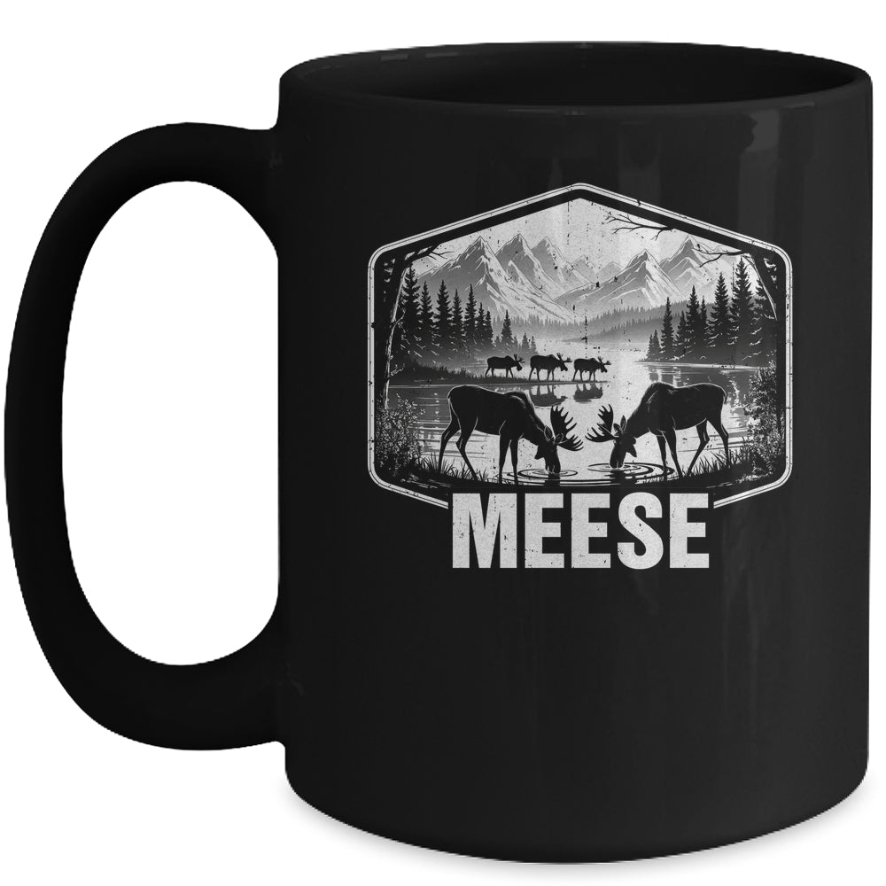 Meese Funny Moose Humor Camping Wildlife Outdoor Nature Mug | teecentury