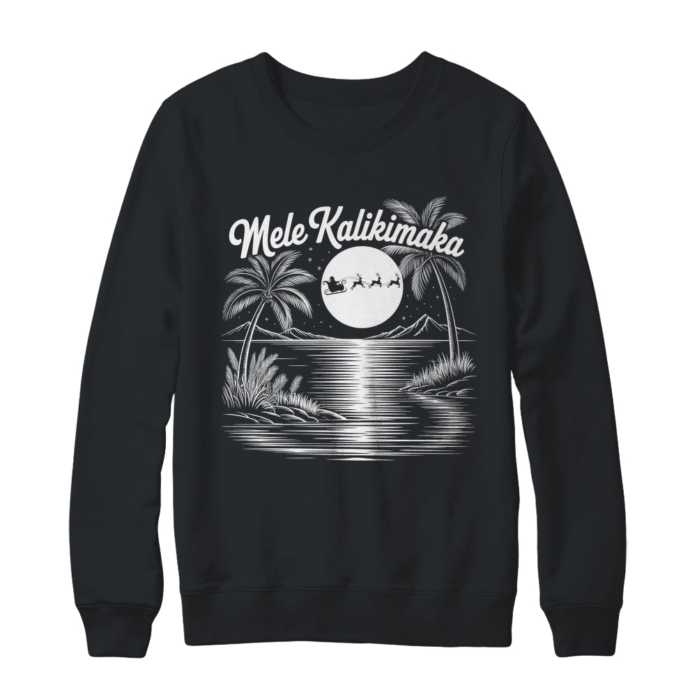 Mele Kalikimaka Christmas Hawaii Beach Hawaiian Santa Surf Shirt & Sweatshirt | teecentury