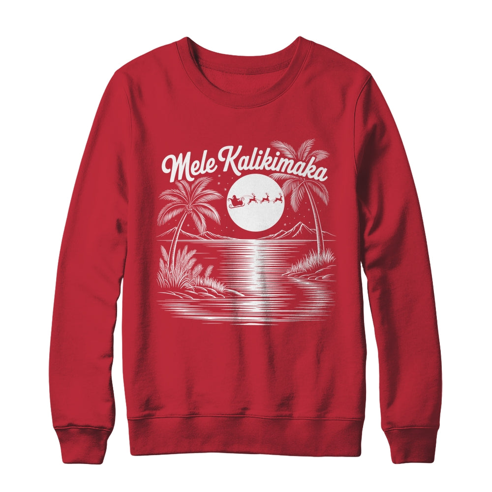 Mele Kalikimaka Christmas Hawaii Beach Hawaiian Santa Surf Shirt & Sweatshirt | teecentury