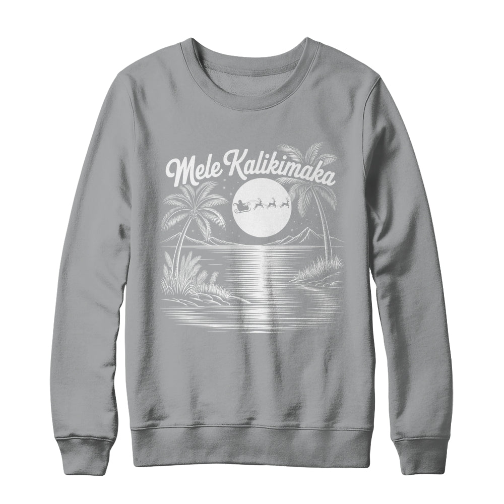 Mele Kalikimaka Christmas Hawaii Beach Hawaiian Santa Surf Shirt & Sweatshirt | teecentury