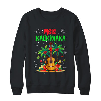 Mele Kalikimaka Merry Xmas Light Santa Hawaiian Guitar Shirt & Sweatshirt | teecentury