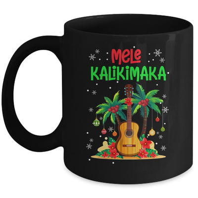 Mele Kalikimaka Merry Xmas Light Santa Hawaiian Guitar Mug | teecentury