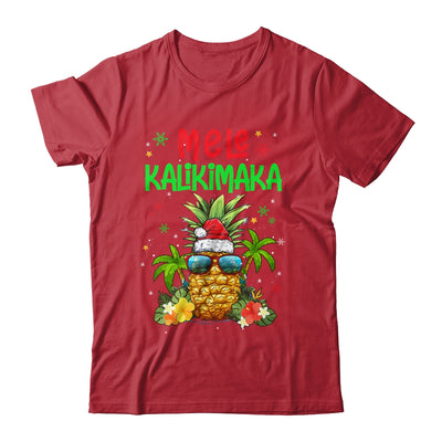 Mele Kalikimaka Merry Xmas Light Santa Hawaiian Pineapple Shirt & Sweatshirt | teecentury