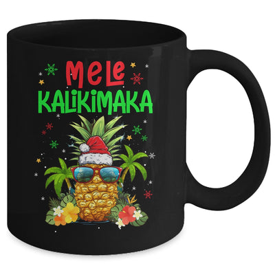 Mele Kalikimaka Merry Xmas Light Santa Hawaiian Pineapple Mug | teecentury