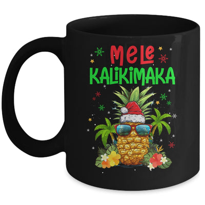 Mele Kalikimaka Merry Xmas Light Santa Hawaiian Pineapple Mug | teecentury