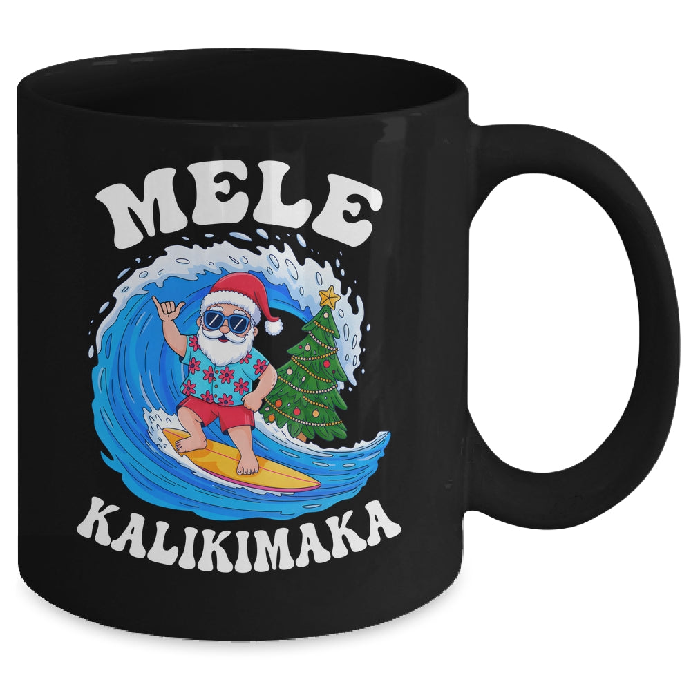 Mele Kalikimaka Santa Surfing Surf Hawaii Christmas Xmas Mug | teecentury