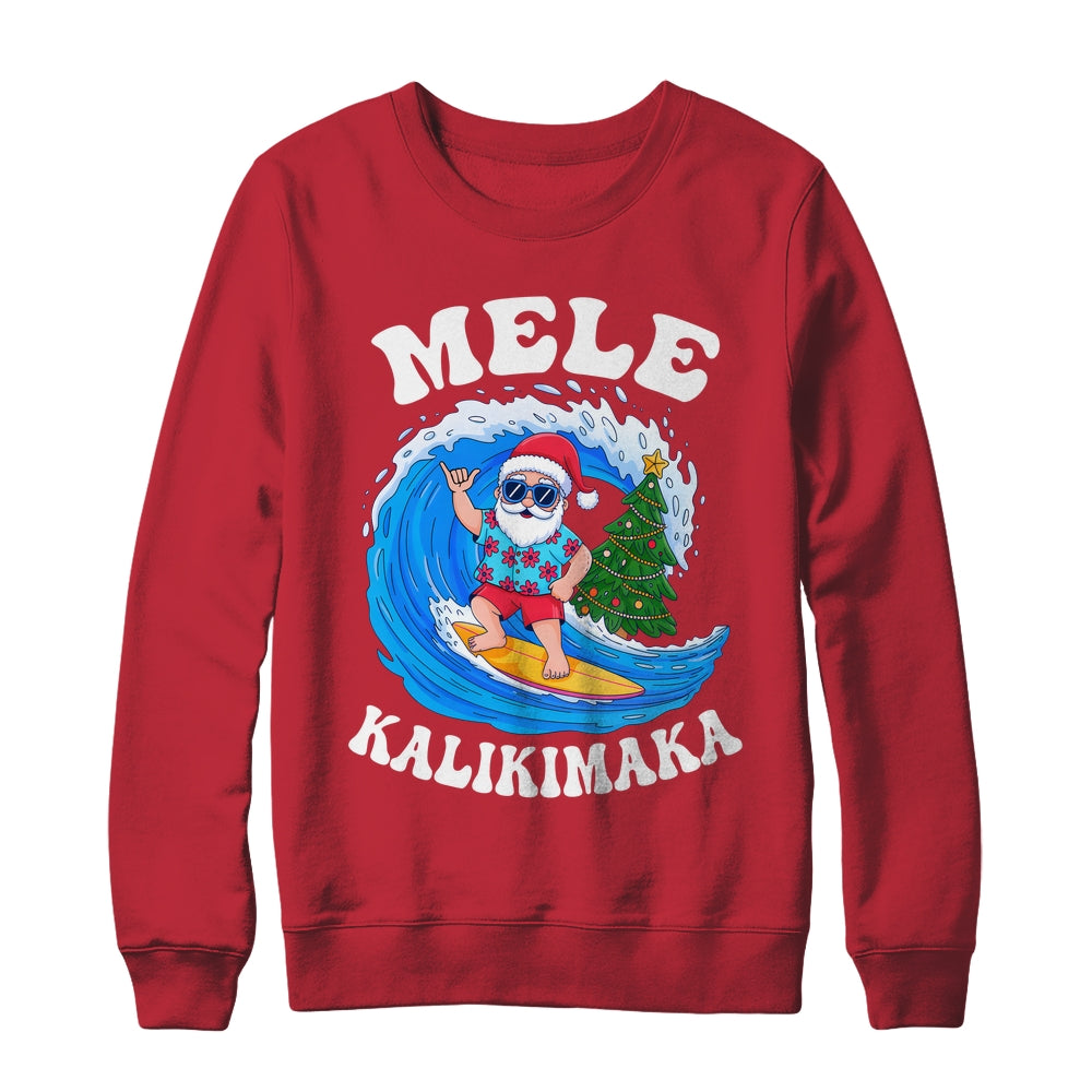 Mele Kalikimaka Santa Surfing Surf Hawaii Christmas Xmas Shirt & Sweatshirt | teecentury