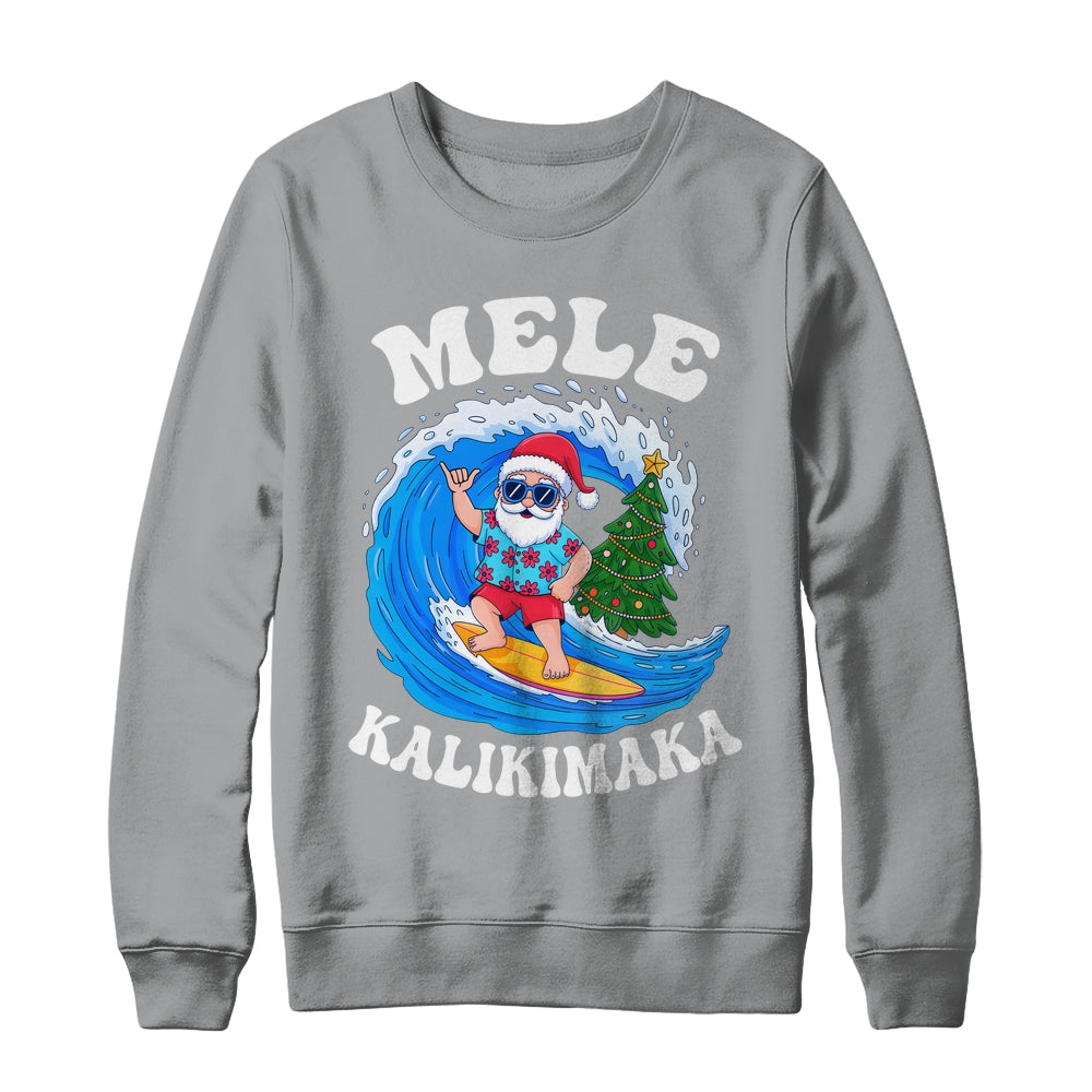 Mele Kalikimaka Santa Surfing Surf Hawaii Christmas Xmas Shirt & Sweatshirt | teecentury