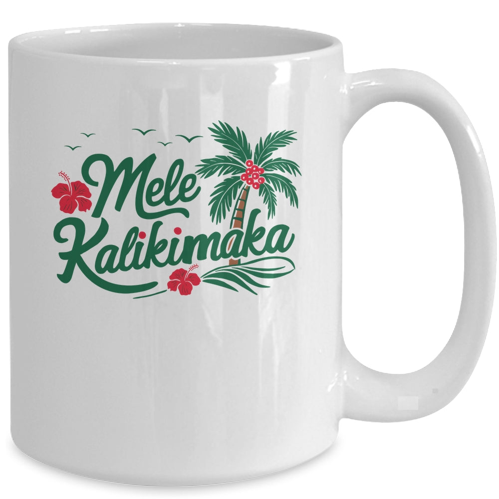 Mele Kalikimaka Tropical Christmas Hawaiian Hawaii Xmas Mug | teecentury