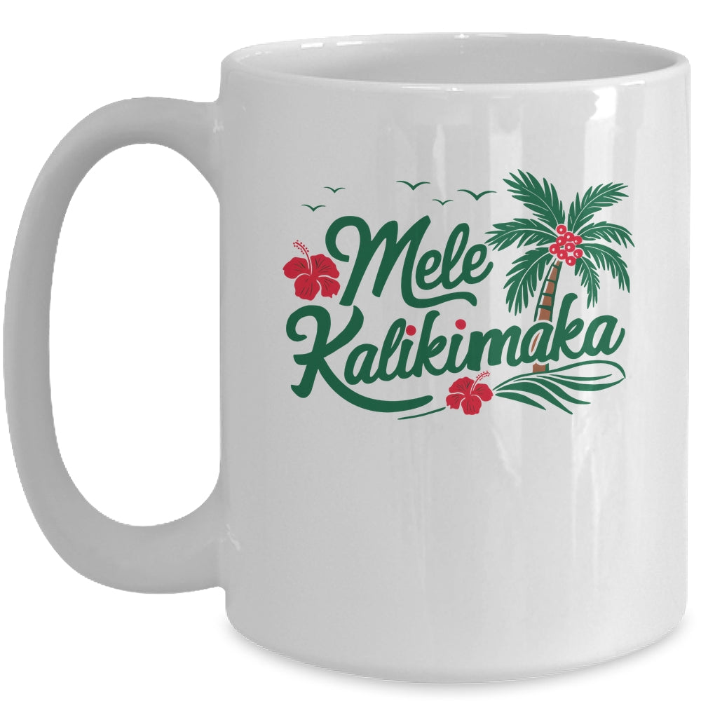 Mele Kalikimaka Tropical Christmas Hawaiian Hawaii Xmas Mug | teecentury