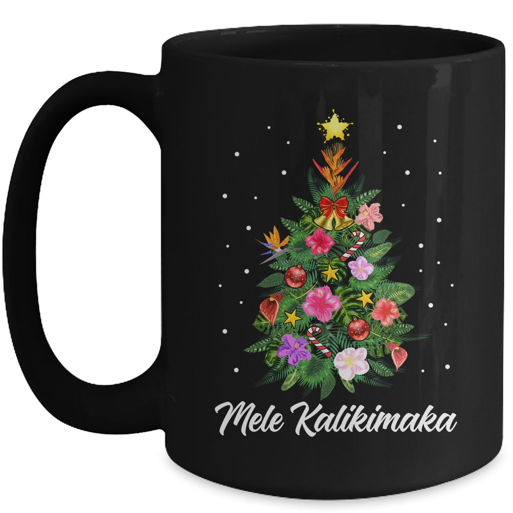 Mele Kalikimaka Xmas For Hawaiian Hawaii Christmas Tree Mug | teecentury