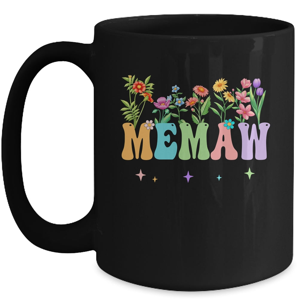 Memaw Women Wildflower Floral Design Memaw Mothers Day Mug | teecentury