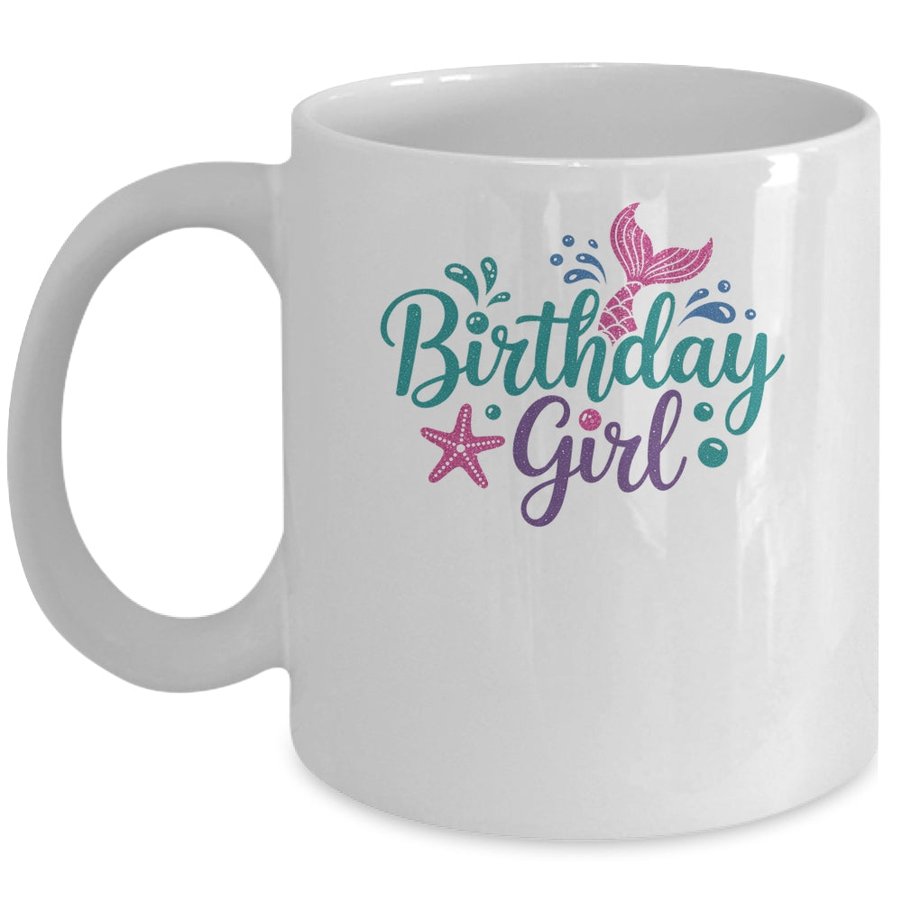 Mermaid Birthday Girl Kids Mermaid Birthday Mug | teecentury