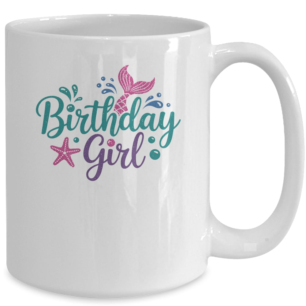 Mermaid Birthday Girl Kids Mermaid Birthday Mug | teecentury