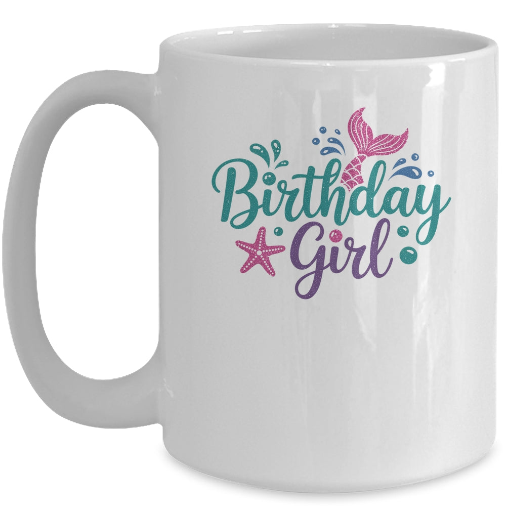 Mermaid Birthday Girl Kids Mermaid Birthday Mug | teecentury