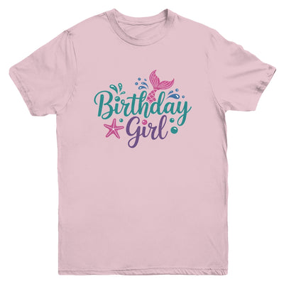 Mermaid Birthday Girl Kids Mermaid Birthday Youth Shirt | teecentury