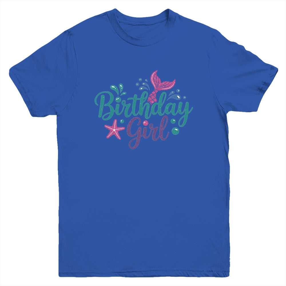 Mermaid Birthday Girl Kids Mermaid Birthday Youth Shirt | teecentury
