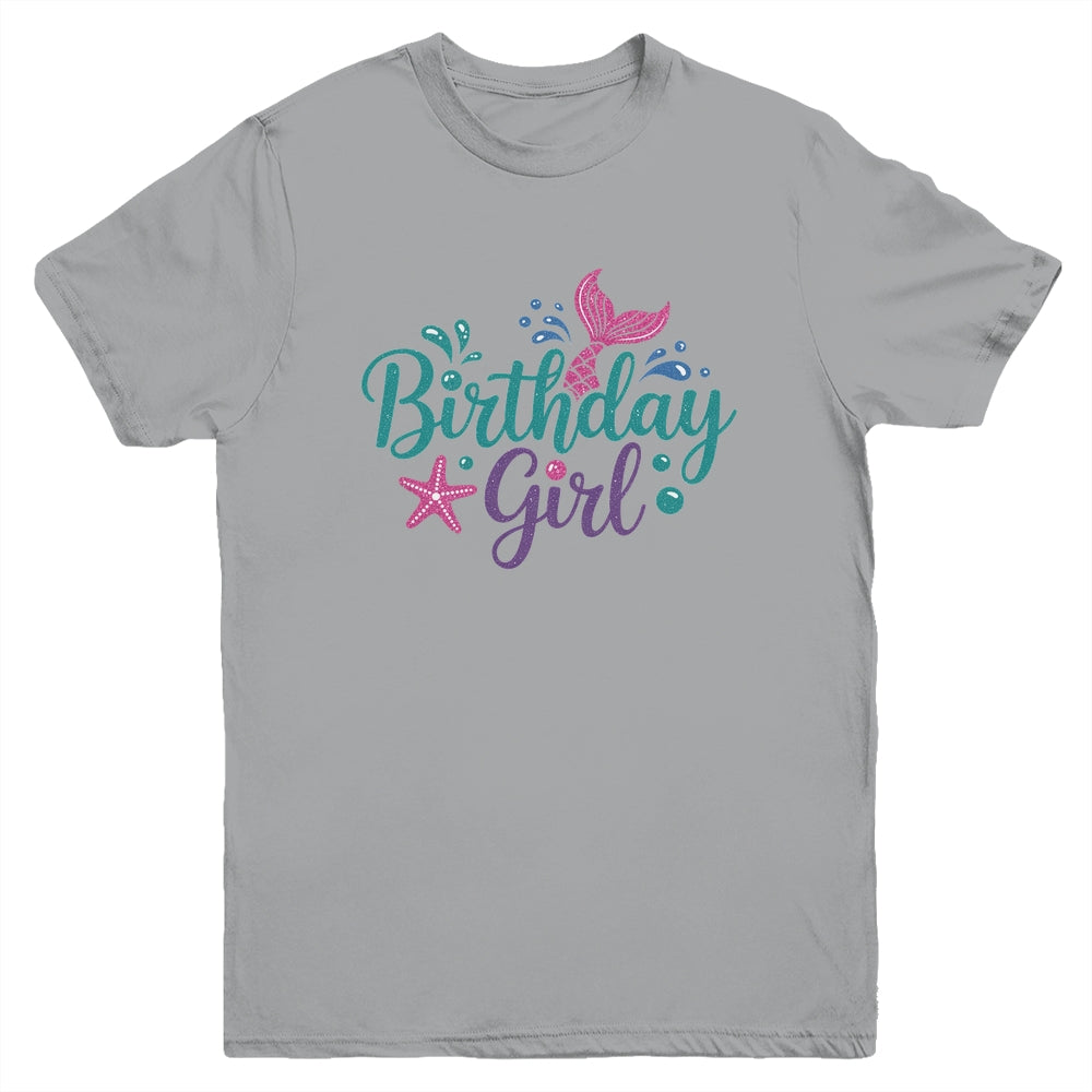Mermaid Birthday Girl Kids Mermaid Birthday Youth Shirt | teecentury