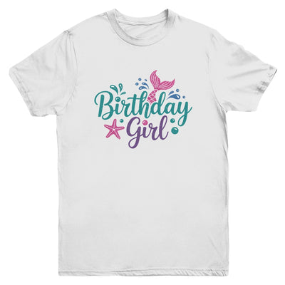 Mermaid Birthday Girl Kids Mermaid Birthday Youth Shirt | teecentury