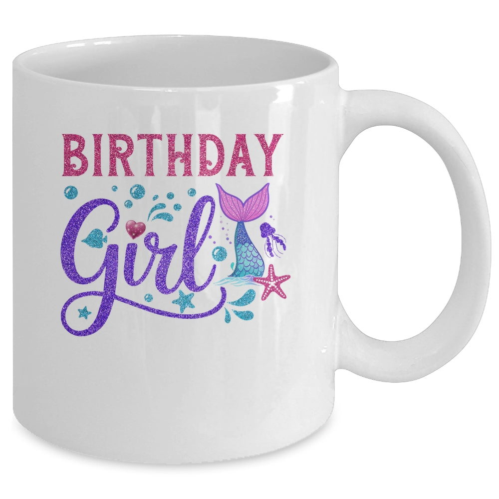 Mermaid Birthday Girl Mermaid Birthday Kids Mug | teecentury