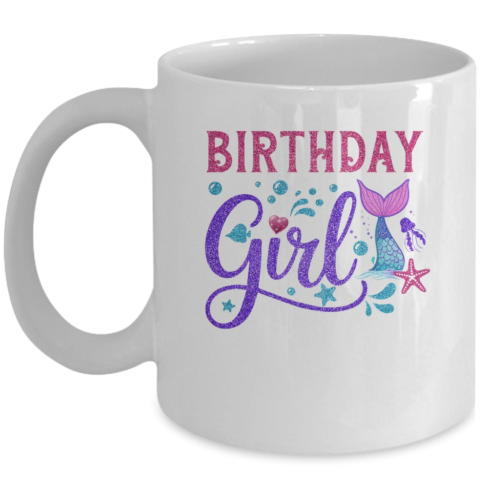 Mermaid Birthday Girl Mermaid Birthday Kids Mug | teecentury