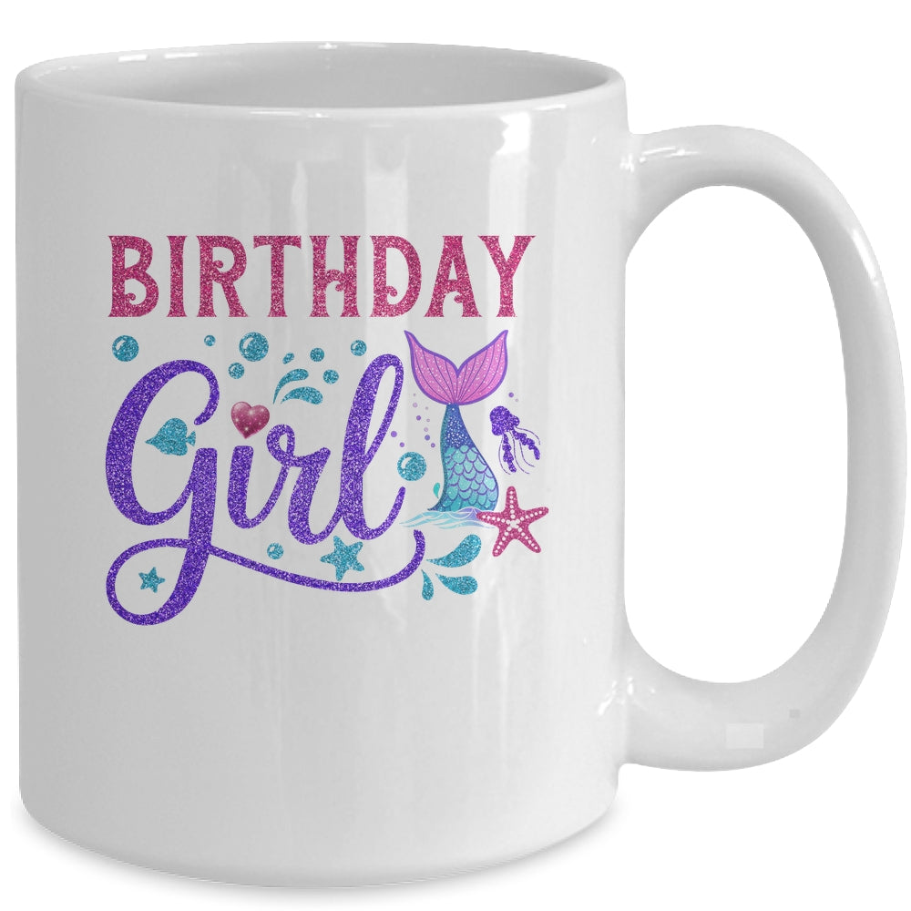 Mermaid Birthday Girl Mermaid Birthday Kids Mug | teecentury