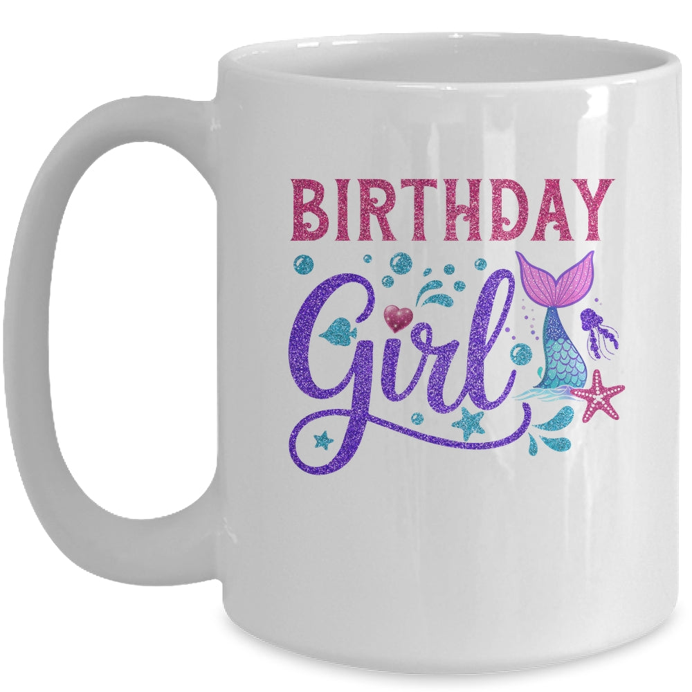 Mermaid Birthday Girl Mermaid Birthday Kids Mug | teecentury
