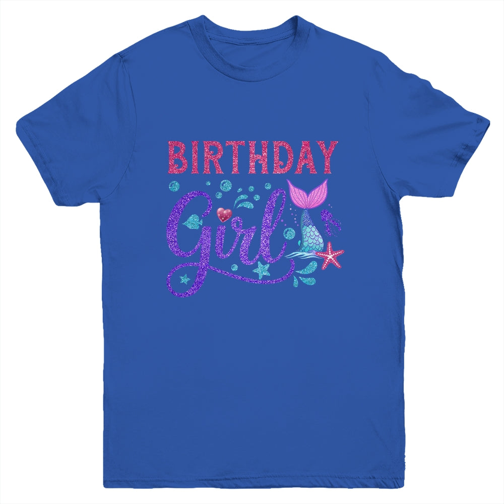 Mermaid Birthday Girl Mermaid Birthday Kids Youth Shirt | teecentury