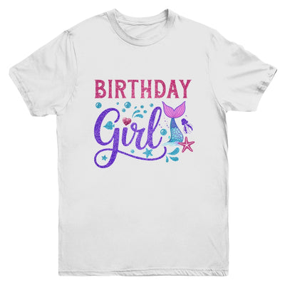 Mermaid Birthday Girl Mermaid Birthday Kids Youth Shirt | teecentury