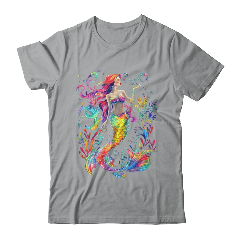 Mermaid Colorful Abstract Painting Art Graphic Women Girls Shirt & Tank Top | teecentury