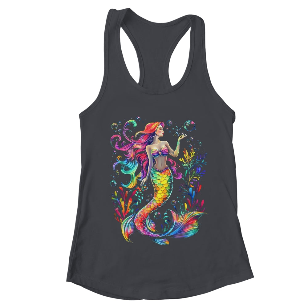 Mermaid Colorful Abstract Painting Art Graphic Women Girls Shirt & Tank Top | teecentury