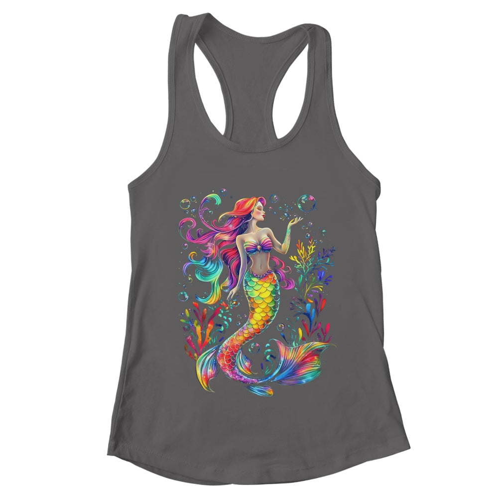 Mermaid Colorful Abstract Painting Art Graphic Women Girls Shirt & Tank Top | teecentury