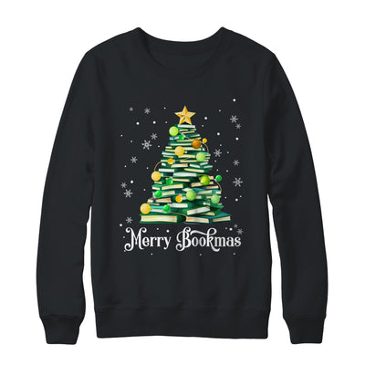 Merry Bookmas Christmas Tree Books Pine Funny Reading Lover Shirt & Sweatshirt | teecentury