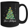 Merry Bookmas Christmas Tree Books Pine Funny Reading Lover Mug | teecentury