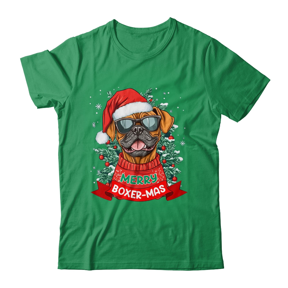 Merry Boxer-mas Cute Boxer Lover Dog Christmas Dad Mom Women Shirt & Sweatshirt | teecentury