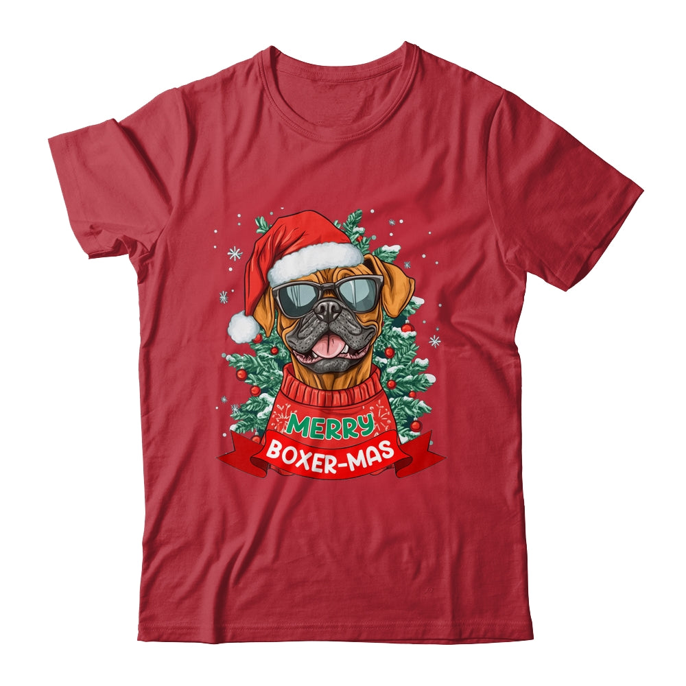 Merry Boxer-mas Cute Boxer Lover Dog Christmas Dad Mom Women Shirt & Sweatshirt | teecentury