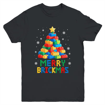 Merry Brickmas Christmas Building Blocks Master Builder Youth Shirt | teecentury