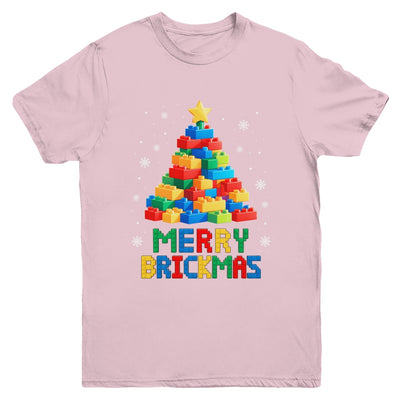 Merry Brickmas Christmas Building Blocks Master Builder Youth Shirt | teecentury