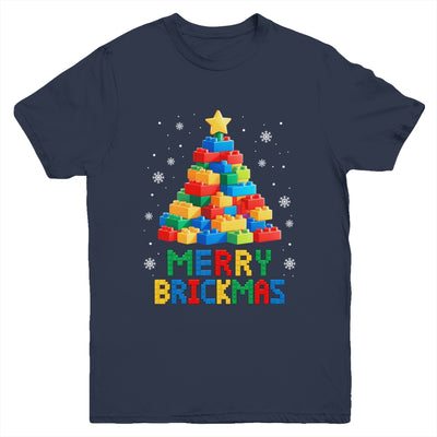 Merry Brickmas Christmas Building Blocks Master Builder Youth Shirt | teecentury