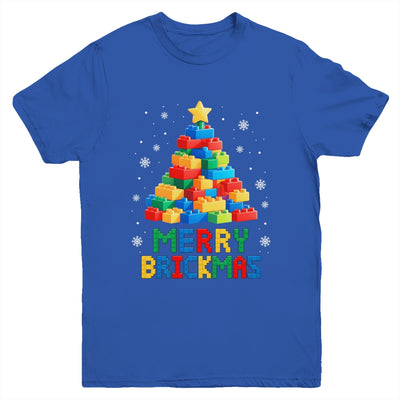 Merry Brickmas Christmas Building Blocks Master Builder Youth Shirt | teecentury