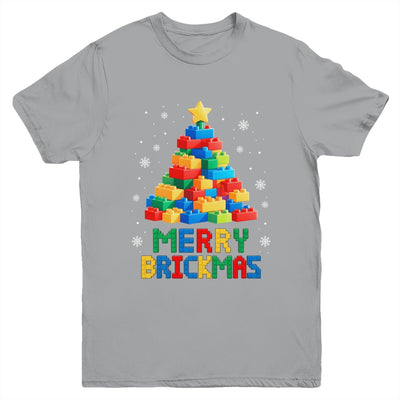 Merry Brickmas Christmas Building Blocks Master Builder Youth Shirt | teecentury