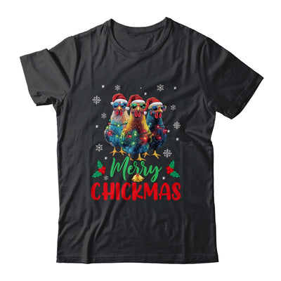 Merry Chickmas Ornament Lights Chicken Farmer Farm Christmas Shirt & Sweatshirt | teecentury
