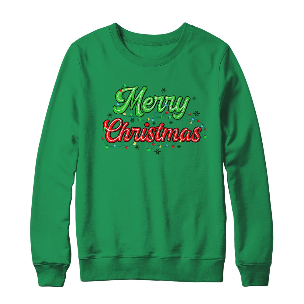 Merry Christmas 2024 Family Matching Christmas Lights Xmas Shirt & Sweatshirt | teecentury