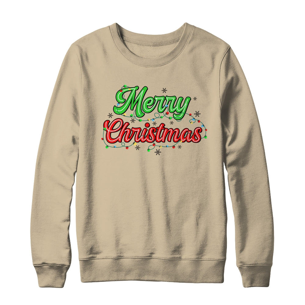 Merry Christmas 2024 Family Matching Christmas Lights Xmas Shirt & Sweatshirt | teecentury