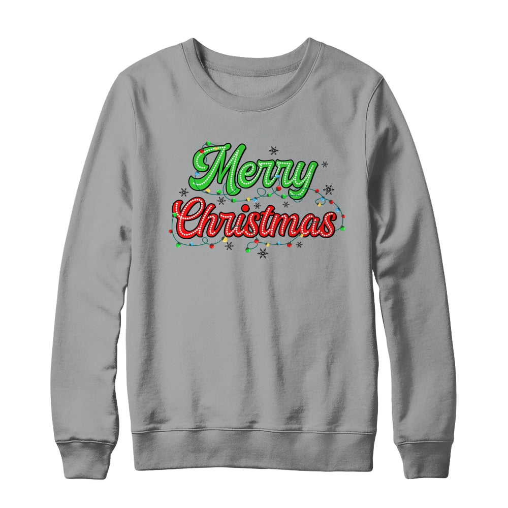 Merry Christmas 2024 Family Matching Christmas Lights Xmas Shirt & Sweatshirt | teecentury