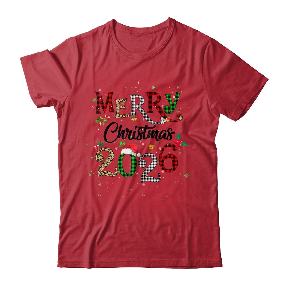 Merry Christmas 2026 Leopard Buffalo Plaid Red Green Xmas Shirt & Sweatshirt | teecentury