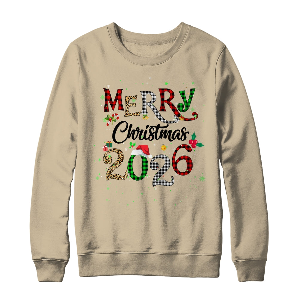 Merry Christmas 2026 Leopard Buffalo Plaid Red Green Xmas Shirt & Sweatshirt | teecentury