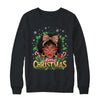Merry Christmas African American Black Women Afro Messy Bun Shirt & Sweatshirt | teecentury