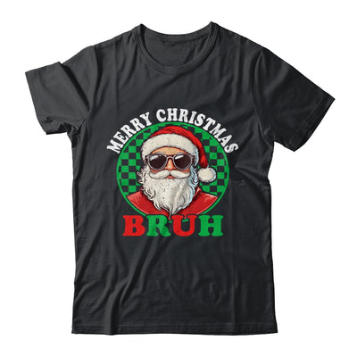 Merry Christmas BRUH Santa BRUH Checkerboard Retro Boy Men Shirt & Sweatshirt | teecentury