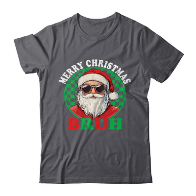 Merry Christmas BRUH Santa BRUH Checkerboard Retro Boy Men Shirt & Sweatshirt | teecentury